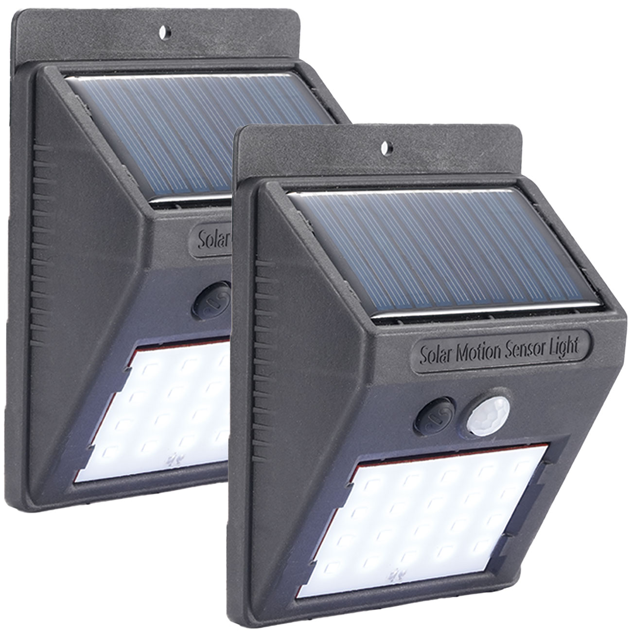 2er-Set Solar-LED-Wandleuchte mit Bewegungsmelder, 20 SMD LEDs