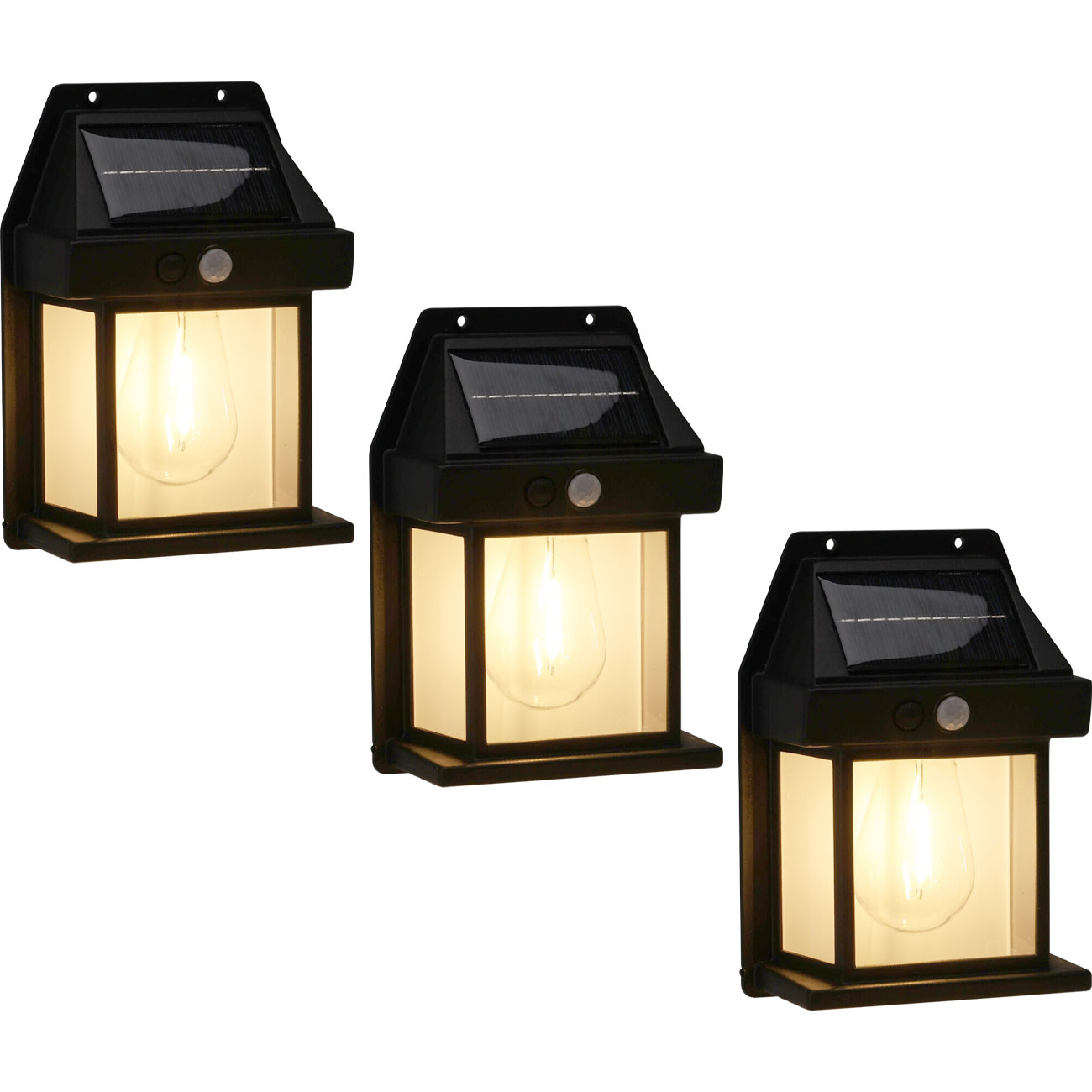 3er-Set aus 3 x DX2100220 SOLARLAMPE+SENSOR LED