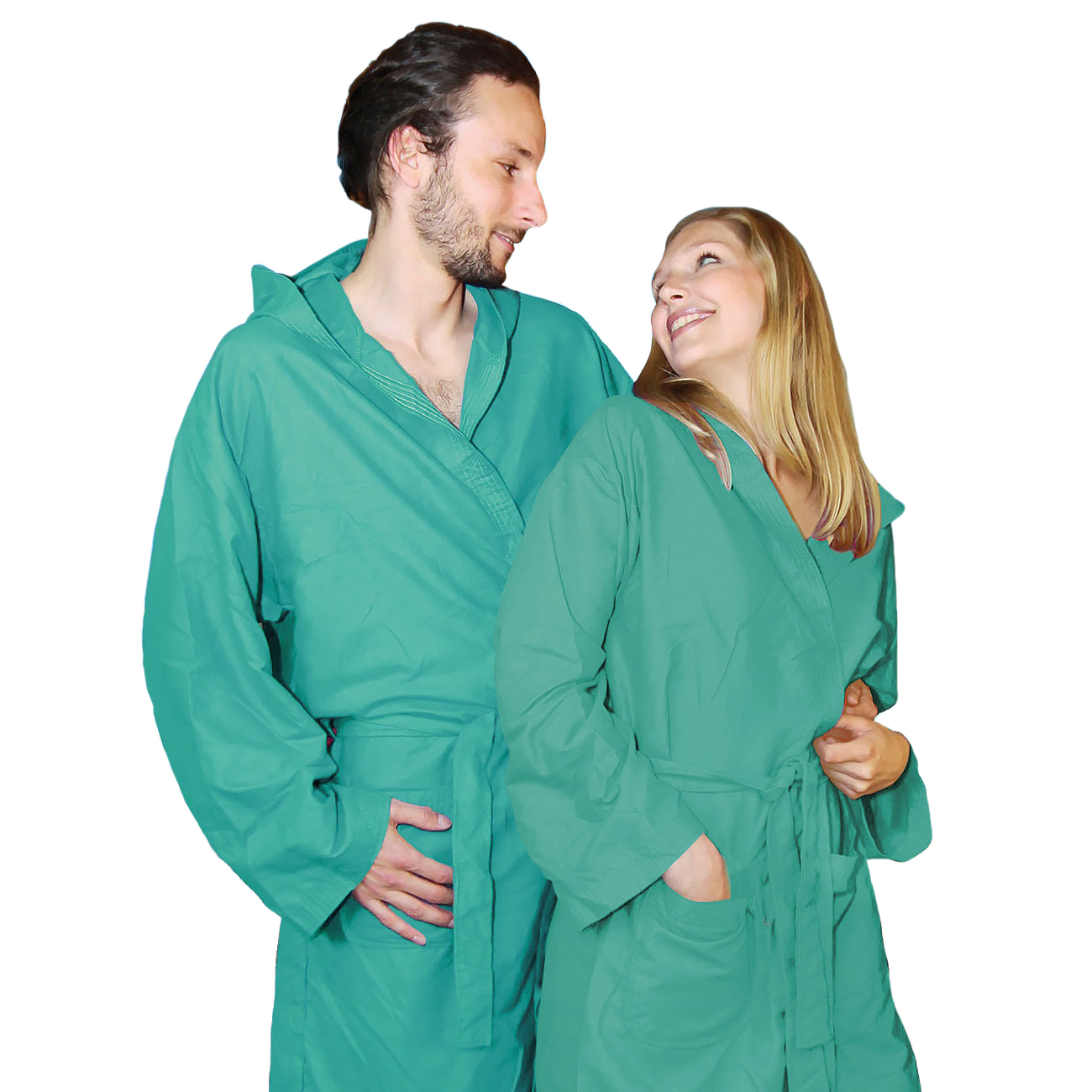 Mikrofaser-Bademantel, 80% Polyester, 20% Polyamid, grün, XL