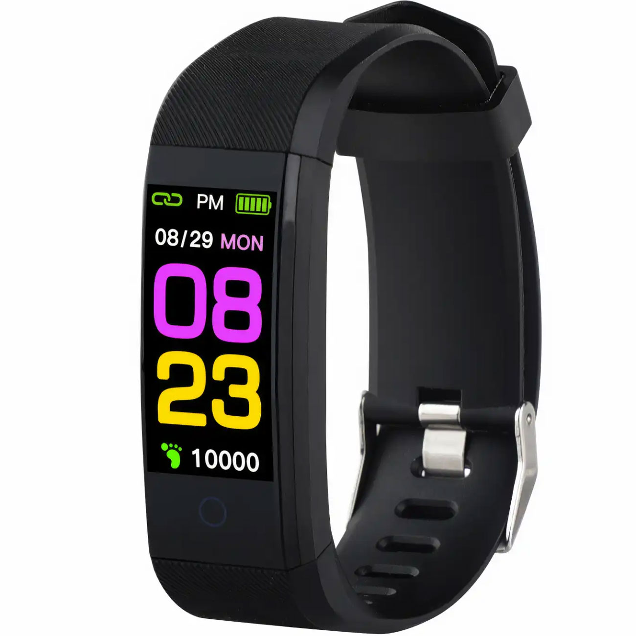 Fitnessuhr mit 0,96 Zoll Farbdisplay, schwarz