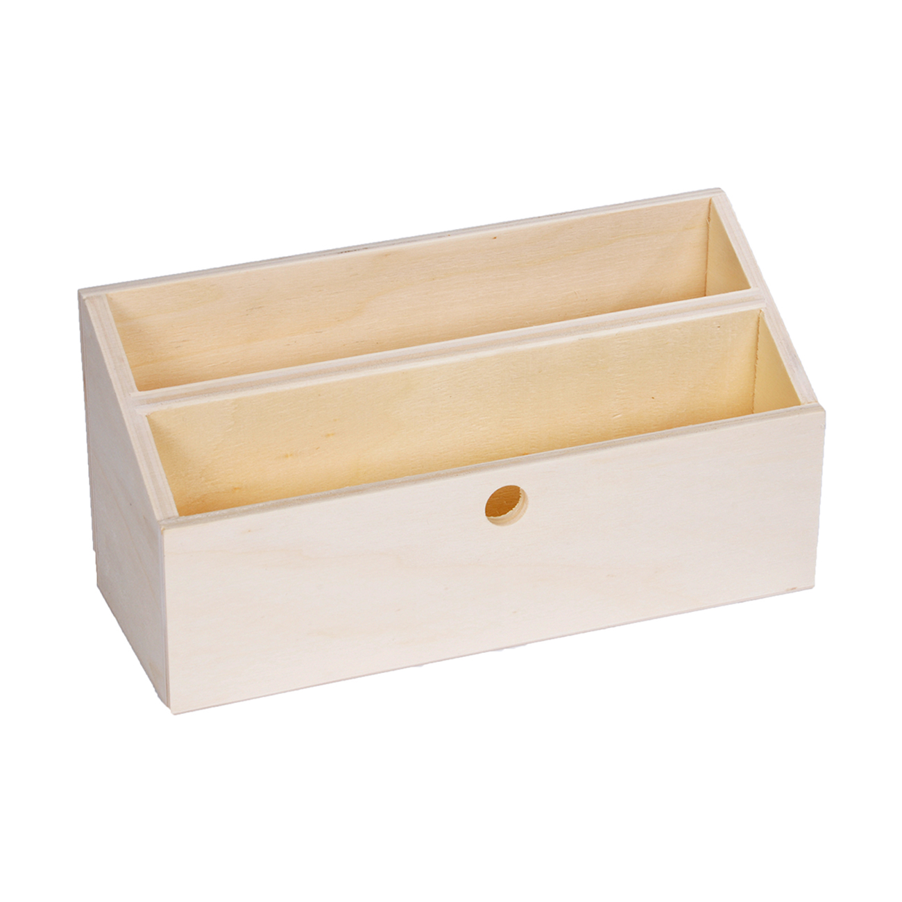 Briefhalter aus Holz, 2 Fächer, 23 x 9 x 11 cm