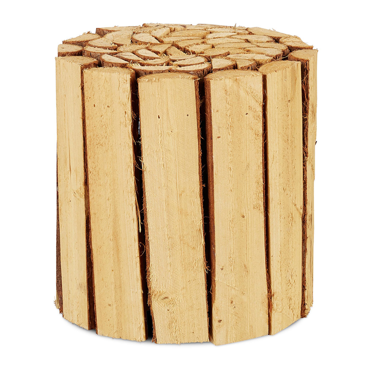 Blumenhocker aus naturbelassenem Tannenholz, Pflanzenständer natur, H 20,5 x Ø 20 cm