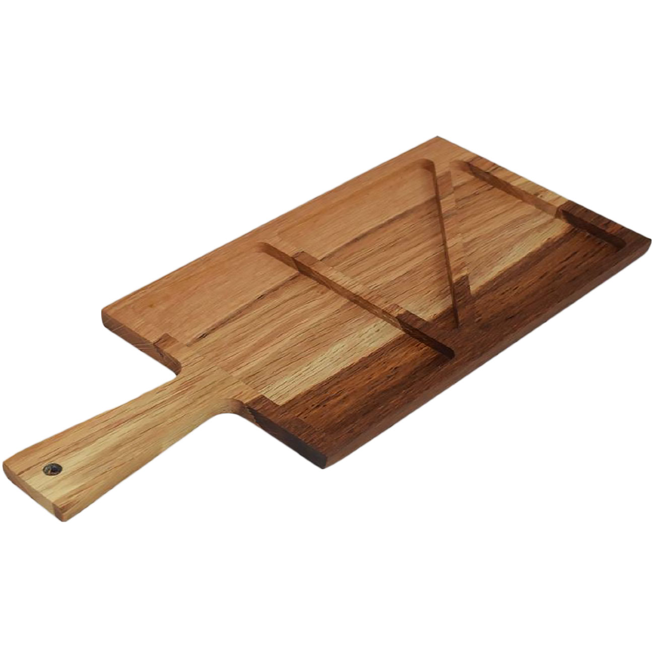 Servierbrett, mit Unterteilungen zum Anrichten, Eichenholz, 40 x17 x 2 cm