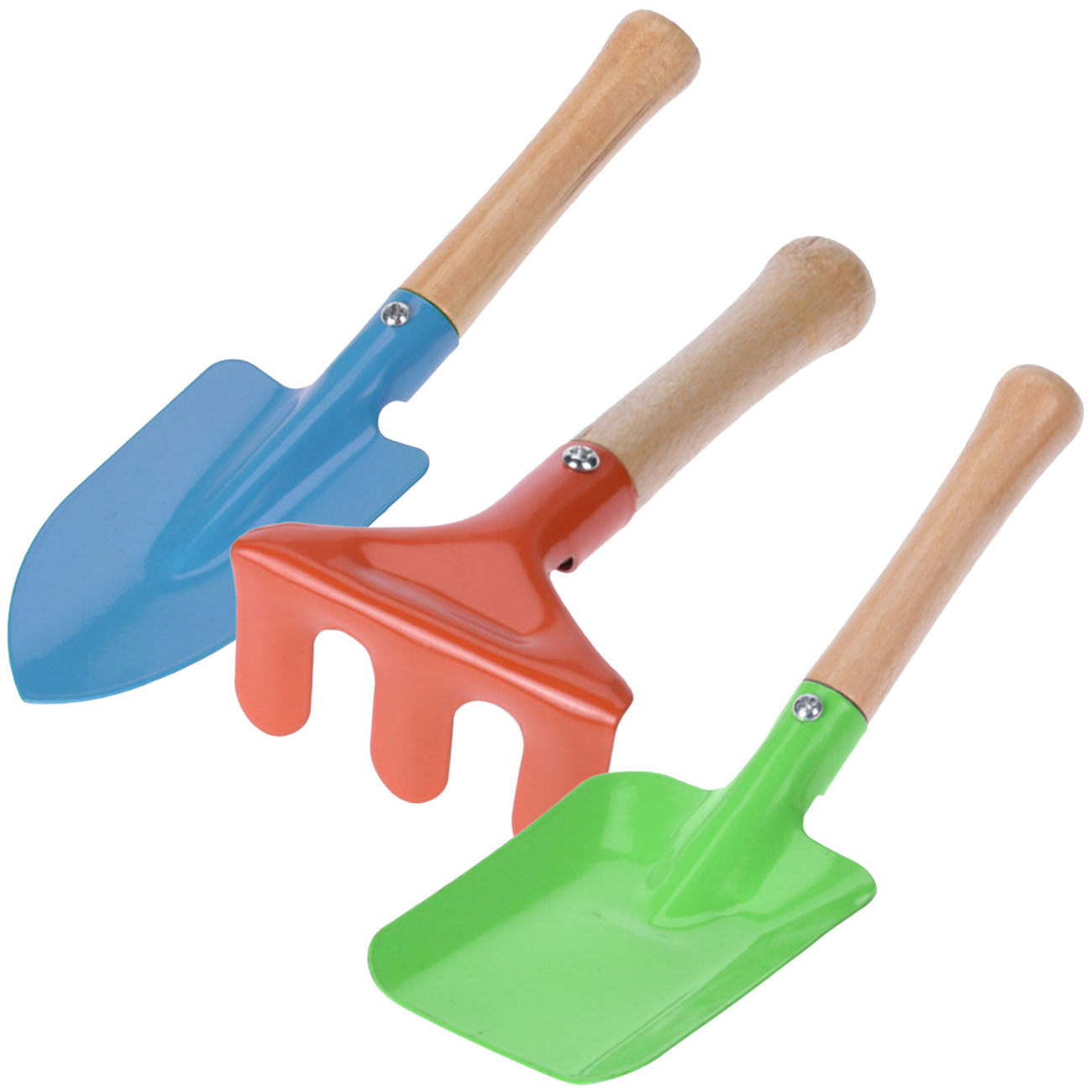 Gartenwerkzeug-Set für Kinder, rot-grün-blau, Gartengeräte-Set Kids