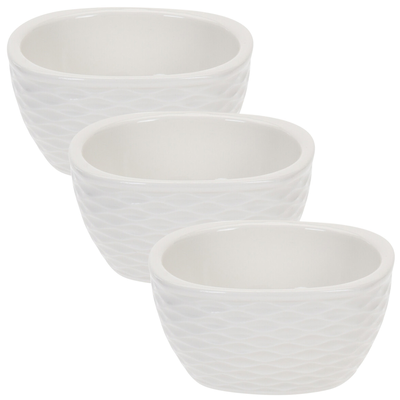 Serviert-Set, 3 Schalen, Porzellan, Ø 9,5 x H 4,5 cm