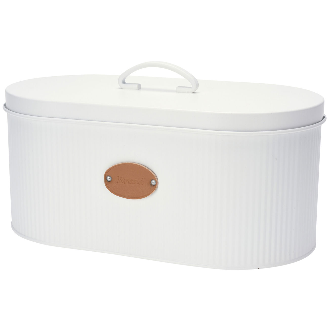 Brotkasten aus Metall mit Deckel, weiss, Brotbox, 33 x 18 x 15 cm