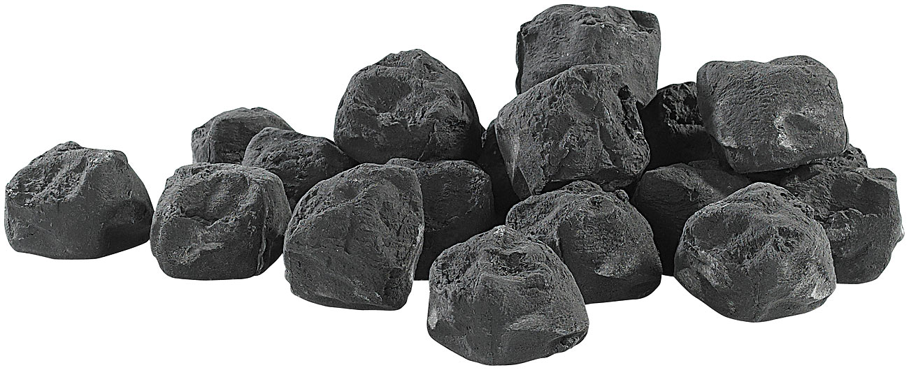 20 pierres décoratives pour cheminée au bioéthanol - Noir