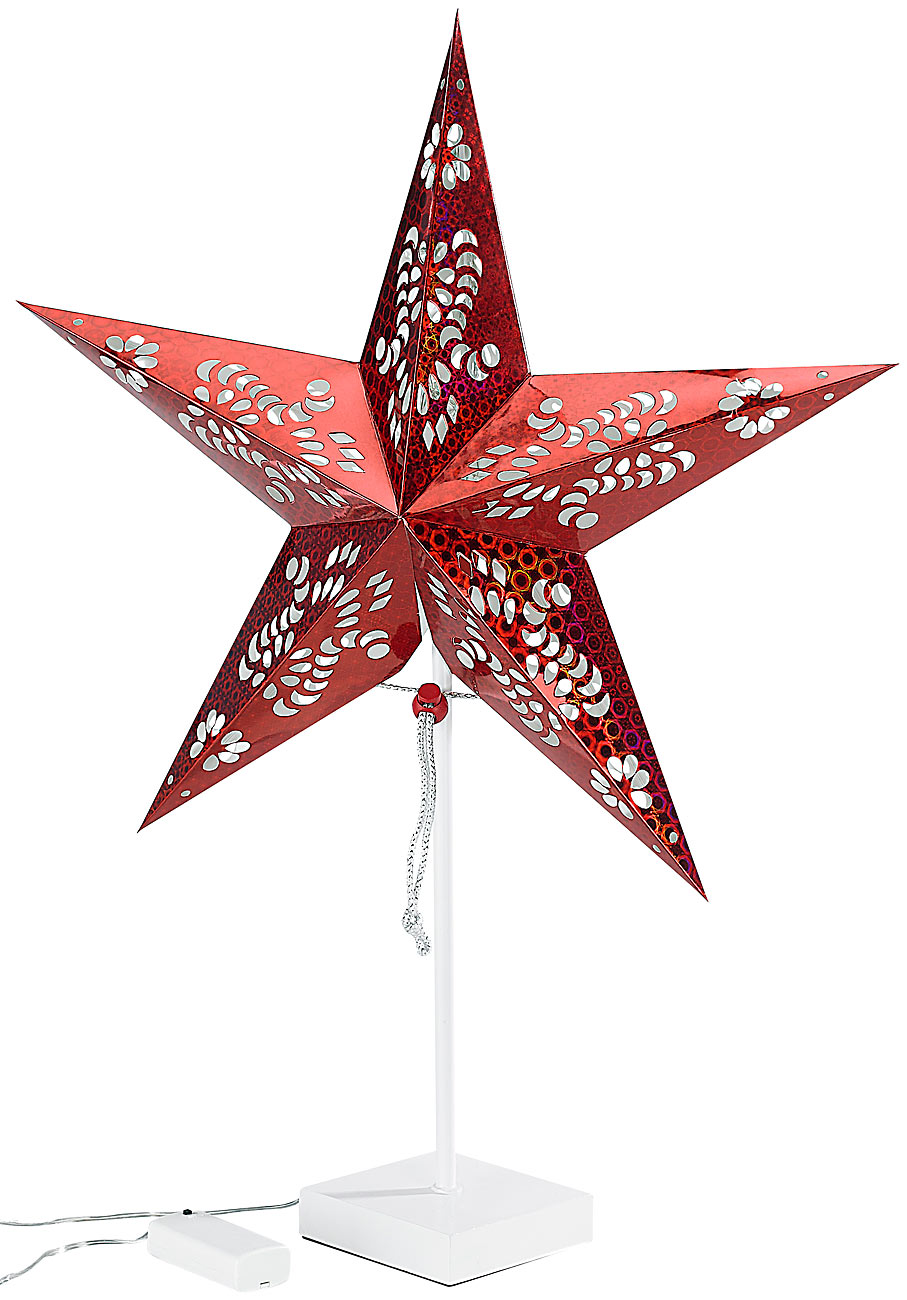 Deko-Tischleuchte in Sternform, rot