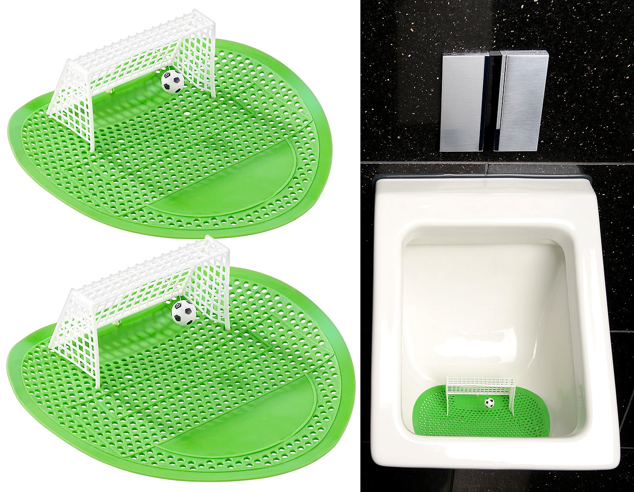 2er-Set Lustige Fußball-Urinal-Siebe, 18,5 x 19,5 cm, universell