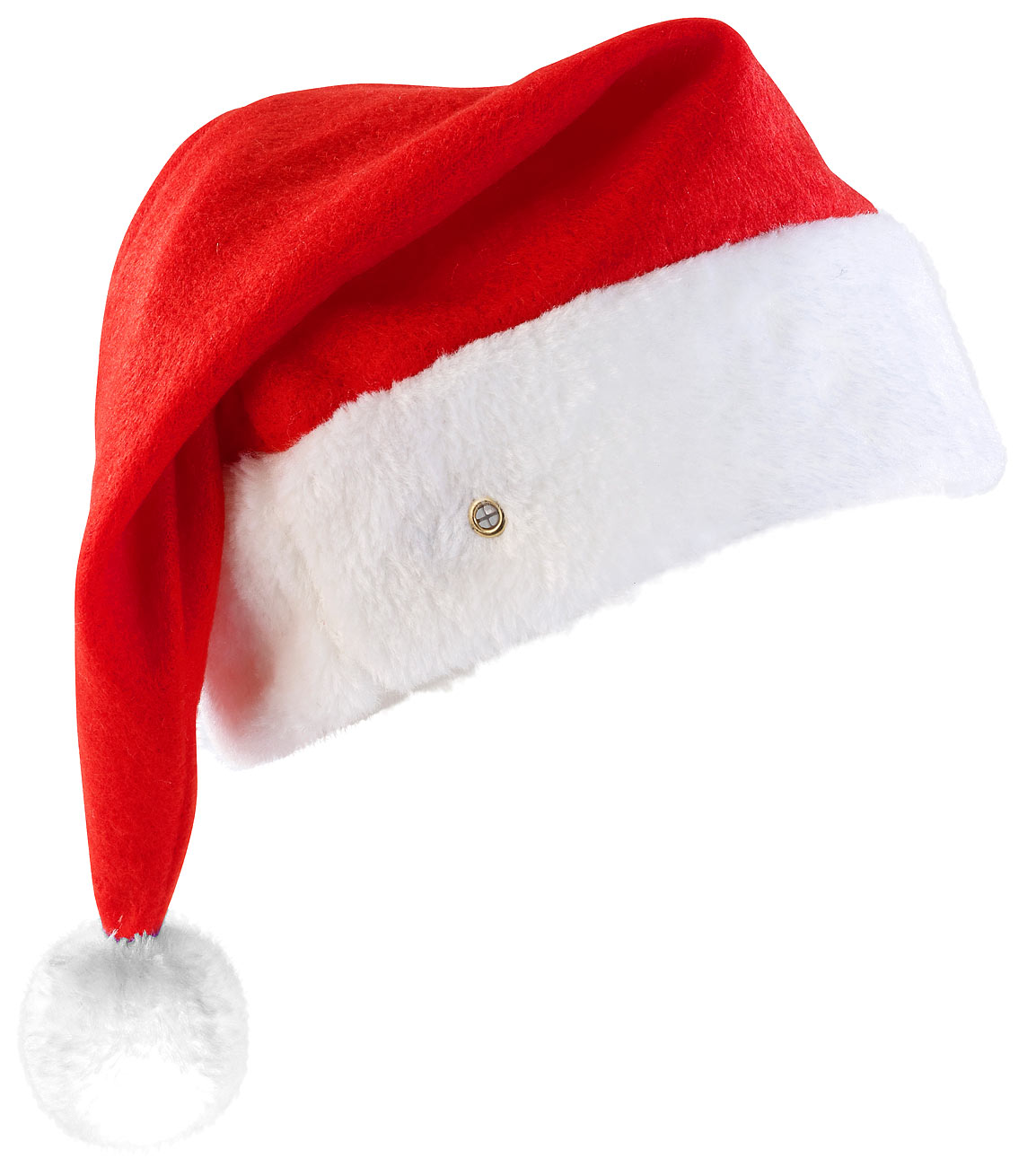 Bonnet de Père Noël à LED avec pompon lumineux blanc