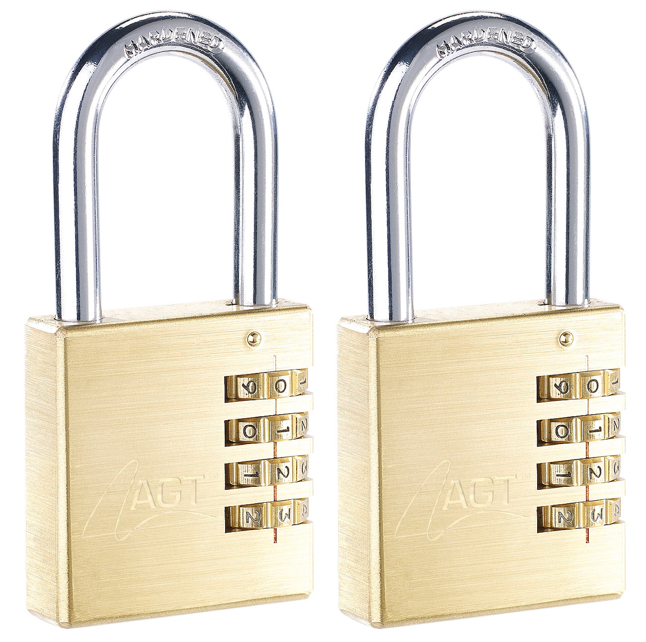 2 cadenas à code 4 chiffres - Laiton - 50 mm