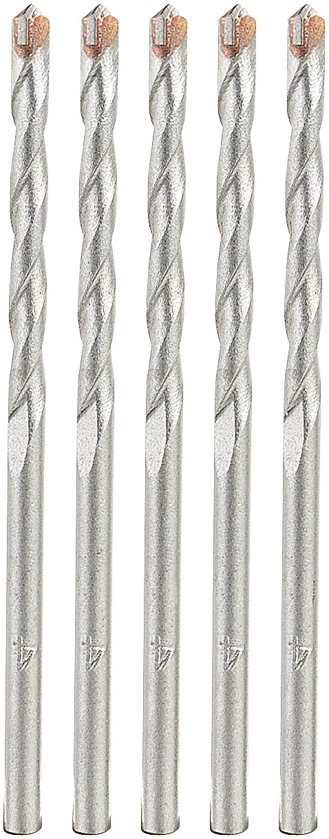 Beton-Bohrer-Set für Schlag- und Drehbohrer, 4 mm, 5 Stück