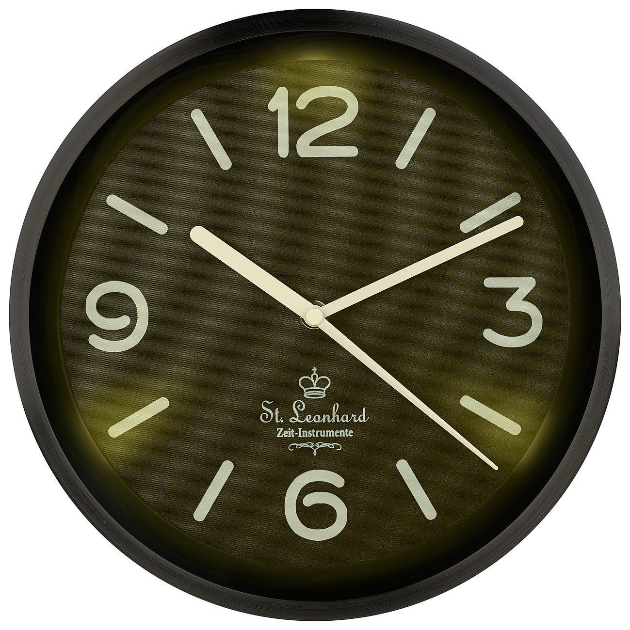 Horloge murale à quartz avec éclairage automatique du cadran - Noir
