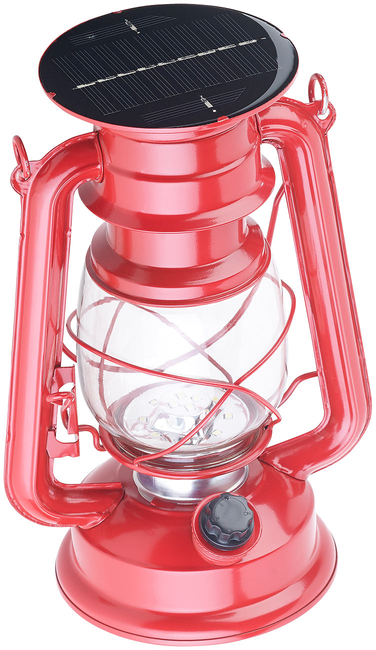 Deko-Sturmlampe mit 12 LEDs & Solarbetrieb, 40 Lumen, 1,5 Watt, 23cm