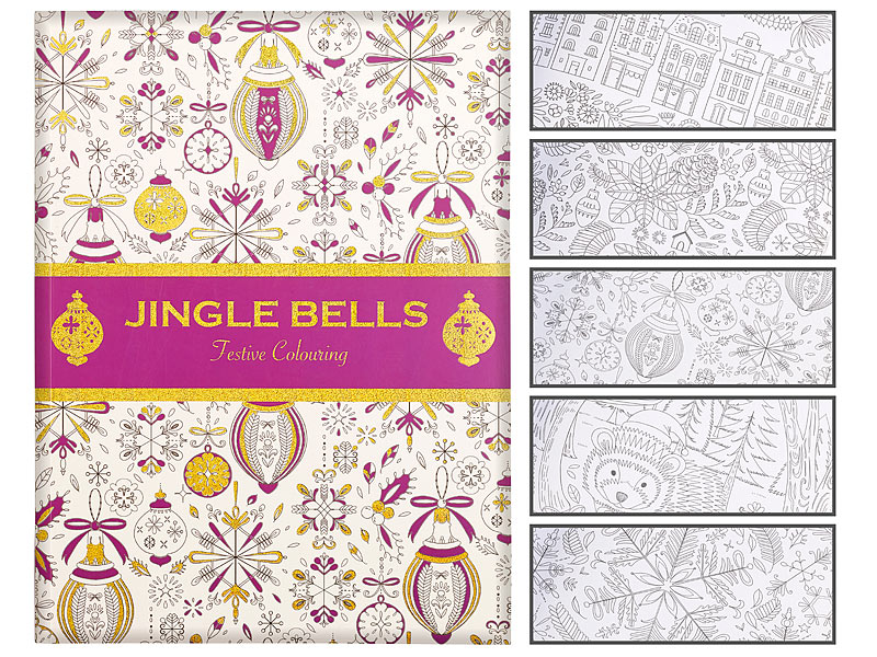 Malbuch für Erwachsene "Jingle Bells" mit 32 Wintermotiven