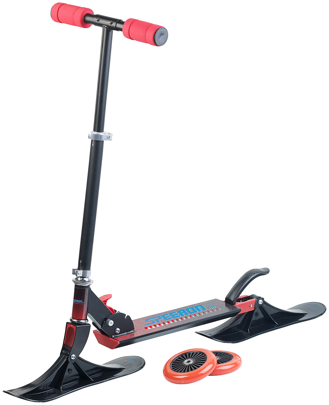 Klappbarer 2in1-Tretroller und -Snowkick-Schlitten für Kinder, 125 mm