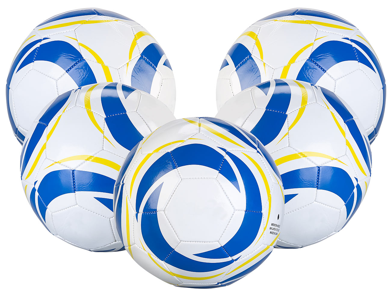 5 ballons de football loisir taille 4 - 260 g