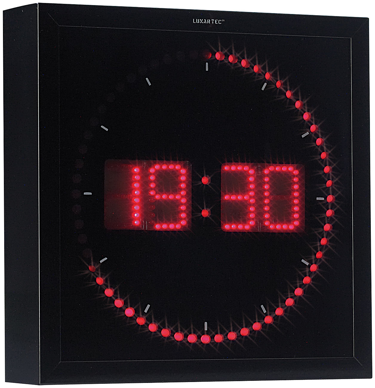 Horloge digitale murale avec 60 LED - Rouge