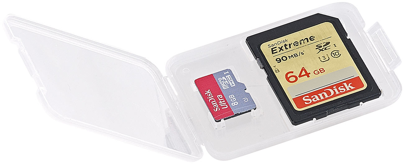 Speicherkartenbox für SD-, microSD- und MMC-Speicherkarten