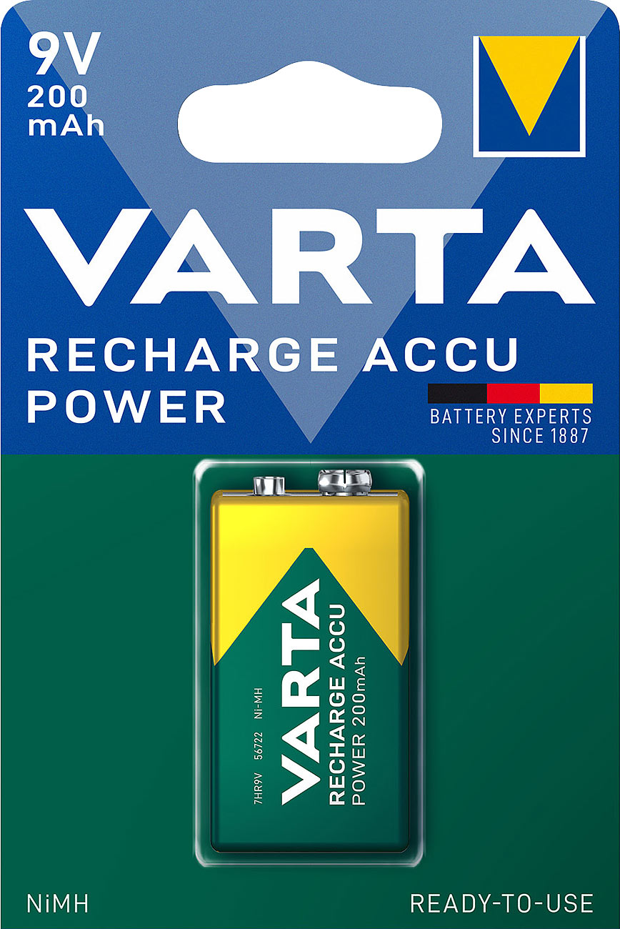Accu Power NiMH-Akku, Typ 9V/ E-Block / HR22, 9 Volt, 200mAh
