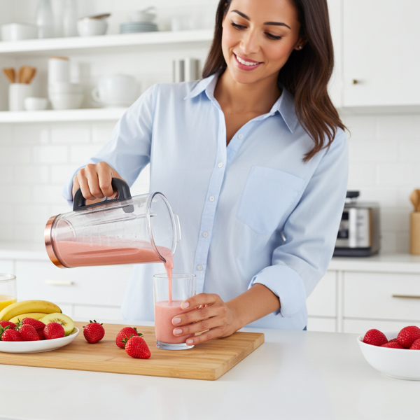 Mixeur sur Socle Premium 2-en-1 Powermixer et Smoothiemaker Hagenuk - Préparation Smoothies, Soupes, Sauces - 1.8L - 1200W - 4 Lames Inox - Design Élégant