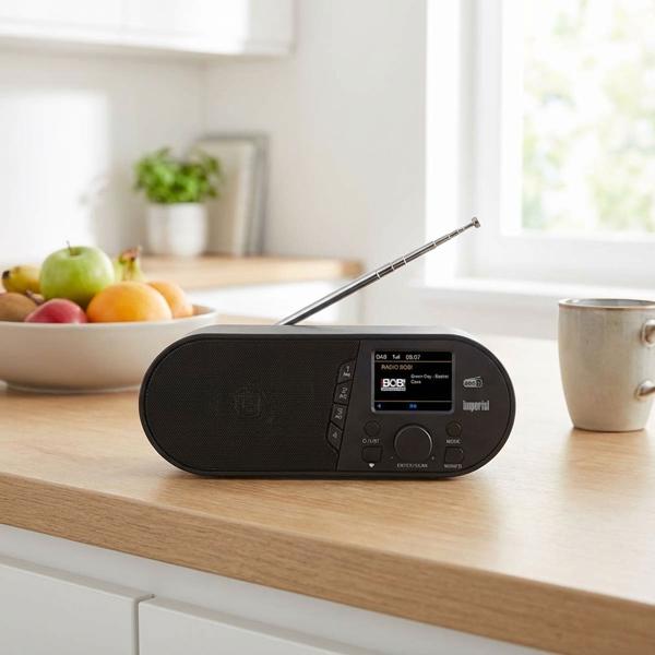 Radio Numérique DAB+/FM - Bluetooth 5.1 & Écran Couleur LCD - Réveil & 14W - Portable sur Secteur/USB - 30 Préréglages DAB+/FM