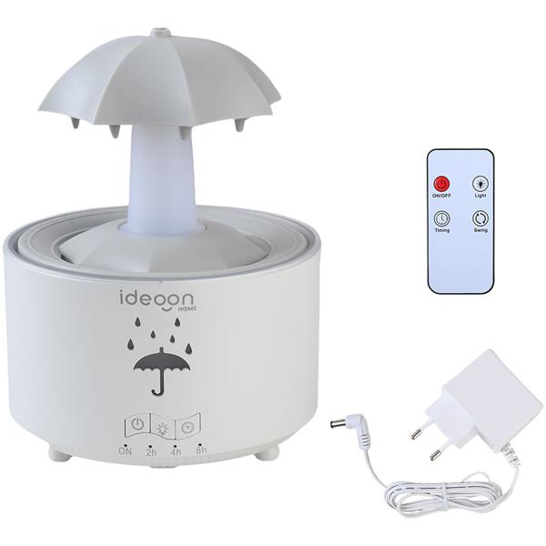 Aroma diffuser 300 ml with rain lamp – umbrella design, 7-color LED, timer & remote control, humidifier for aromatherapy & a calming atmosphere