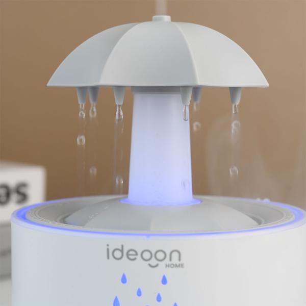 Aroma diffuser 300 ml with rain lamp – umbrella design, 7-color LED, timer & remote control, humidifier for aromatherapy & a calming atmosphere