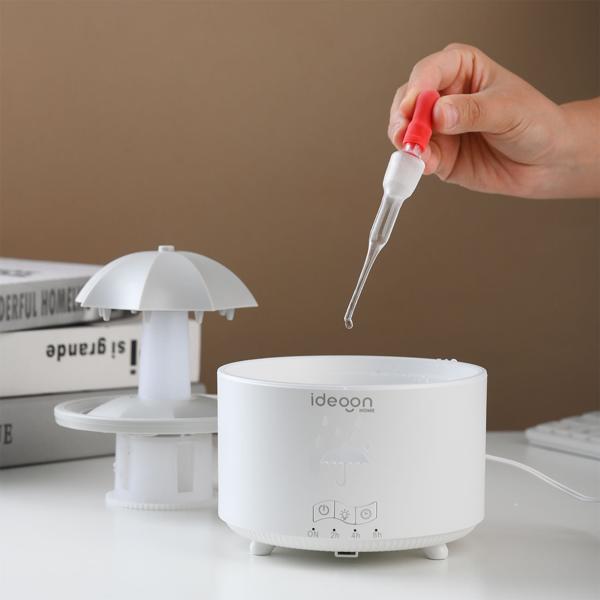 Aroma diffuser 300 ml with rain lamp – umbrella design, 7-color LED, timer & remote control, humidifier for aromatherapy & a calming atmosphere