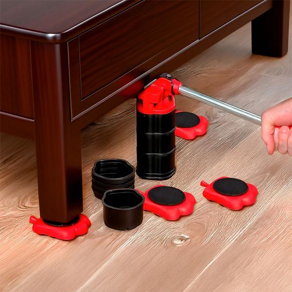 Kit lève-meubles avec levier et roulettes – pour déménagement, bricolage ou rénovation – idéal pour déplacer des meubles lourds
