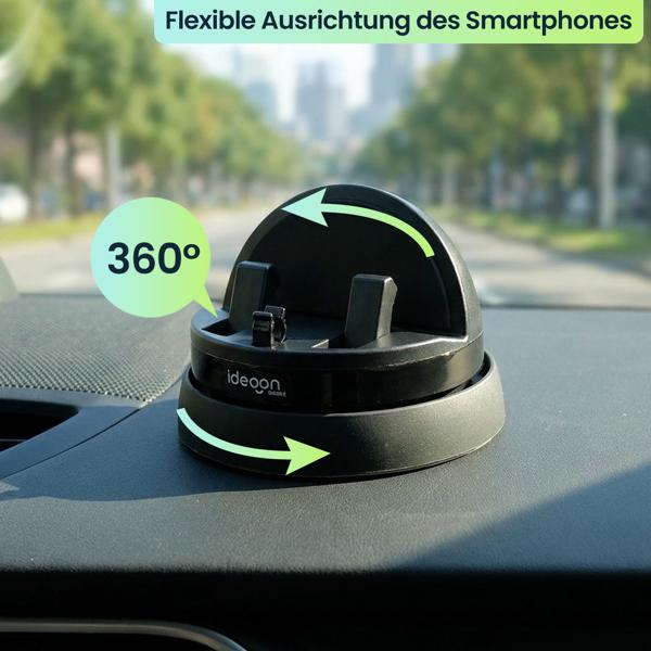 Auto Smartphone Halterung 360° mit Nano-Saugkraft – Premium Handyhalterung für Auto & Schreibtisch mit 3M-Klebestoff-Befestigung