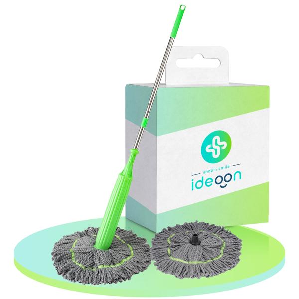 Mop with wringing function and replacement mop head: Your cleaning system for streak-free floors & effortless cleanliness