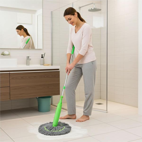 Mop with wringing function and replacement mop head: Your cleaning system for streak-free floors & effortless cleanliness