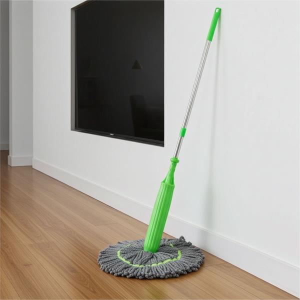 Mop with wringing function and replacement mop head: Your cleaning system for streak-free floors & effortless cleanliness