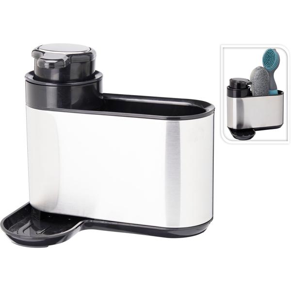 Eleganter Edelstahl Seifen- & Spülmittelspender mit Halterung - platzsparende Lösung für eine ordentliche & funktionale Küche