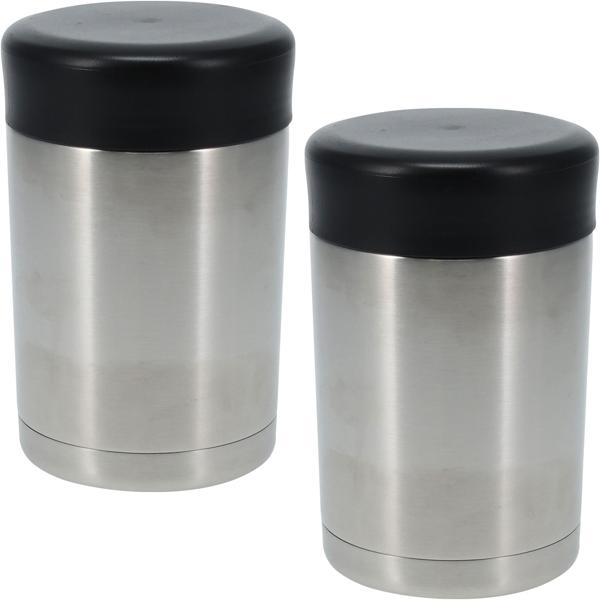 set of 2 double-walled thermal containers 500 ml for hot meals - high-quality stainless steel, leak-proof, ideal for work & school or outings
