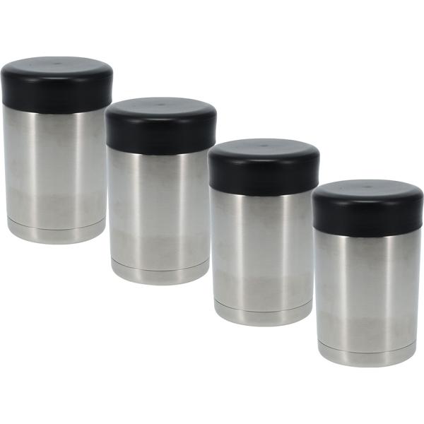 set of 4 double-walled thermal containers 500 ml for hot meals - high-quality stainless steel, leak-proof, ideal for work & school or outings