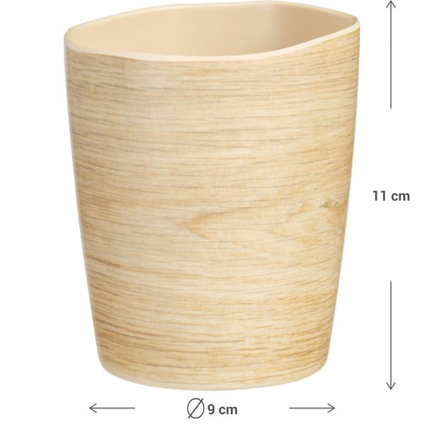 Break-resistant melamine mug in wood-look design, 9 x 11 cm: A durable drinking mug - perfect for camping, picnics & everyday use