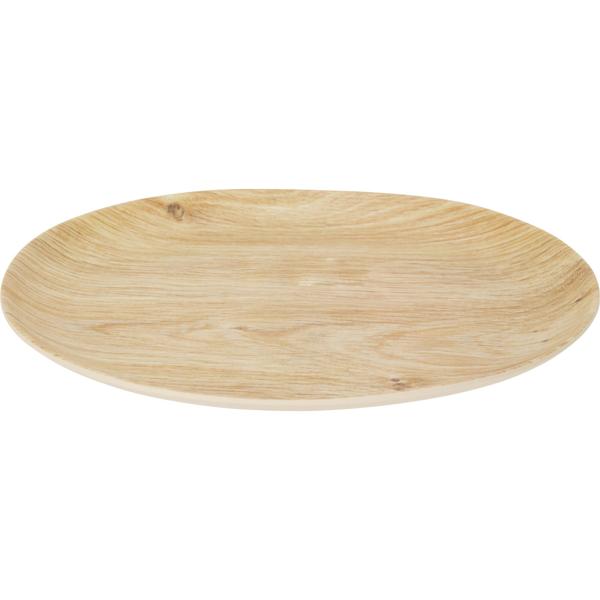 Assiette mélamine élégante - design bois incassable - robuste, légère - Ø 26 cm - camping, pique-nique, maison, bateau, traiteur
