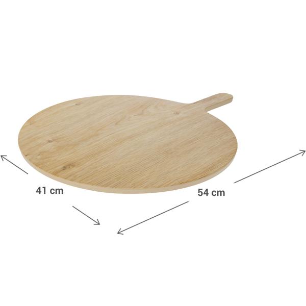 Servierplatte mit Griff aus Melamin, in Holzoptik-Design, 54 x 41 x 1,2 cm – Perfekt für Camping, Picknick und Zuhause – bruchfest, robust und leicht