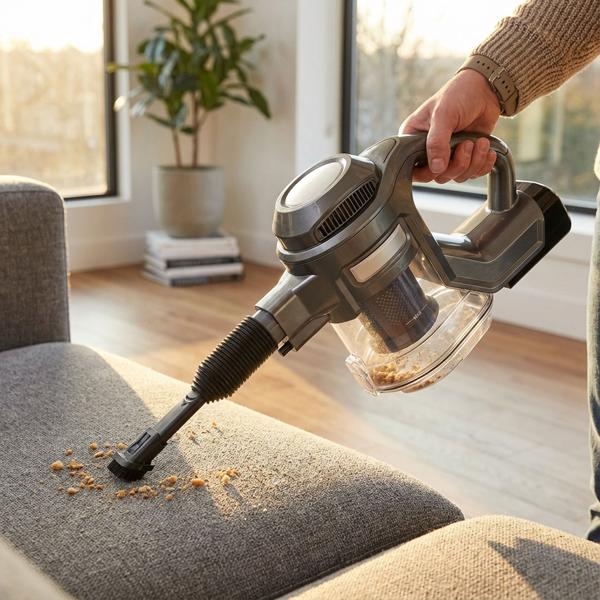 aspirapolvere a batteria ciclonica 2 in 1, batteria ricaricabile, 120 W, antracite: aspirapolvere a mano e a pavimento senza filo, potente, senza sacco e leggero