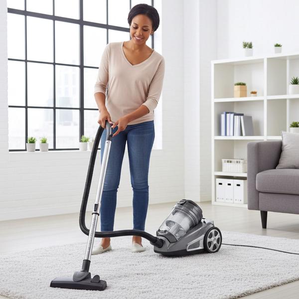 Cyclonic vacuum cleaner (850W, bagless) - anthracite-silver, turbo suction power + HEPA filter - Thorough cleaning, top performance