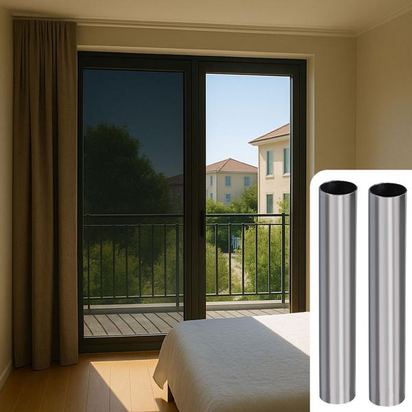 set of 2 privacy film silver matt, 60 x 200 cm - self-adhesive mirror film with UV protection - heat-reducing & ideal for windows, offices & living rooms