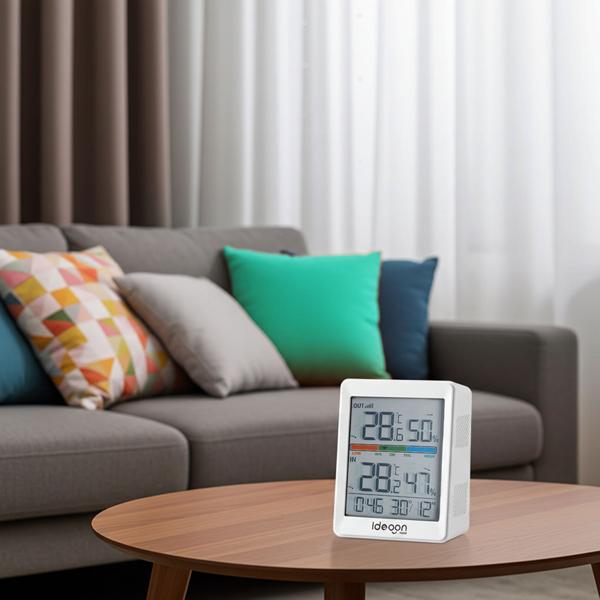 Thermometer und Hygrometer für innen & aussen, inklusive Funk-Aussensensor mit 60m Reichweite - Präzise Messungen für bestes Raumklima