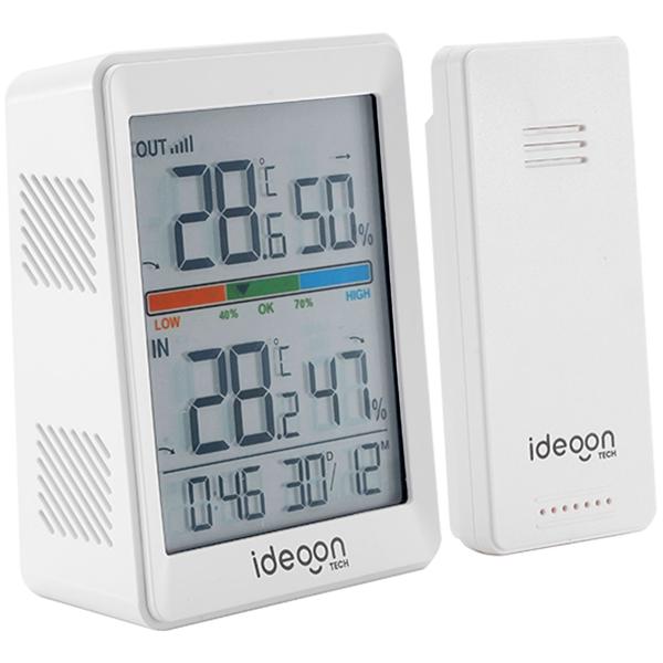 Thermometer und Hygrometer für innen & aussen, inklusive Funk-Aussensensor mit 60m Reichweite - Präzise Messungen für bestes Raumklima