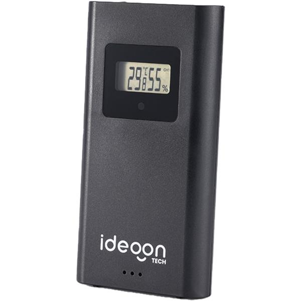 Modern wireless weather station in color: Frameless LCD display for precise weather forecast & hygrometer - With outdoor sensor