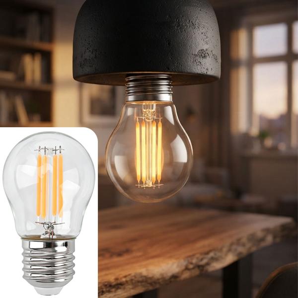 Lampadina LED a filamento G45 E27 4 W 400 lm bianco caldo 2500 K vintage lampadina retrò dimmerabile luce calda forma a globo Edison lampada a goccia