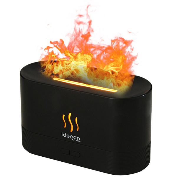 Elegante diffusore di aromi con effetto fiamma – Umidificatore a ultrasuoni ultra silenzioso, USB, arresto automatico, autonomia 10 h per camera da letto e ufficio