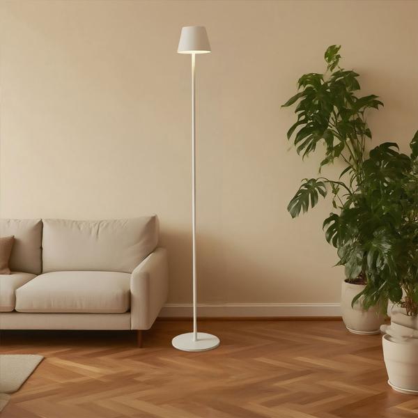 set di 2 Moderne lampade da terra LED regolabili in altezza, dimmerabili, bianche, 50 /90/130 cm - un‘elegante luce d‘atmosfera per soggiorno, camera da letto e ufficio