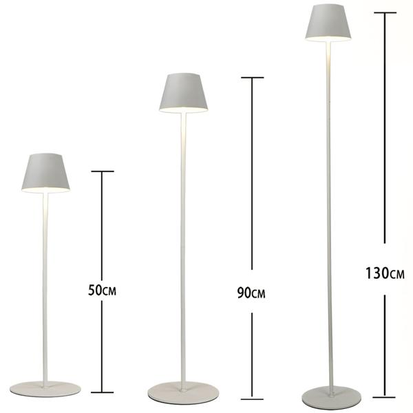 set di 2 Moderne lampade da terra LED regolabili in altezza, dimmerabili, bianche, 50 /90/130 cm - un‘elegante luce d‘atmosfera per soggiorno, camera da letto e ufficio